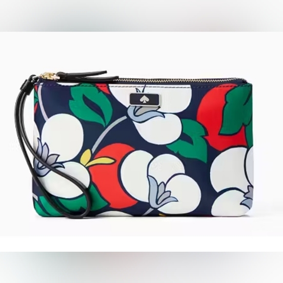 Kate Spade Dawn Breezy Floral Travel Cosmetic Case And Double Zip Wrislet. - Picture 12 of 14